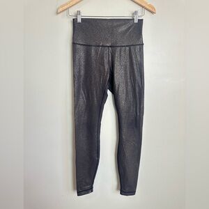 Lululemon Size 6 Shiny Black High-Waisted Leggings